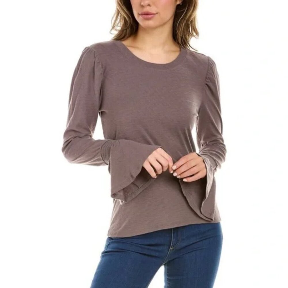 NATION LTD Penny Flounce Cuff Tee in French Lilac Size S